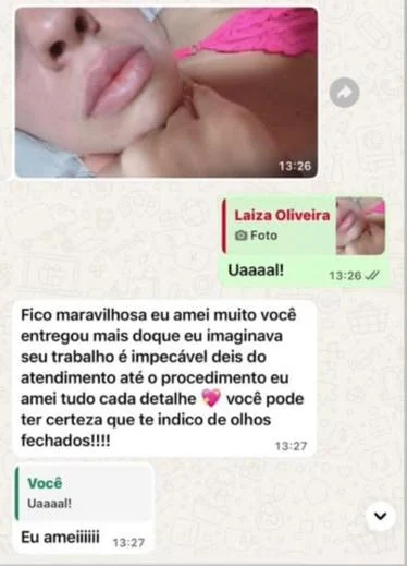 Conversa com o feedback da paciente Laiza Oliveira